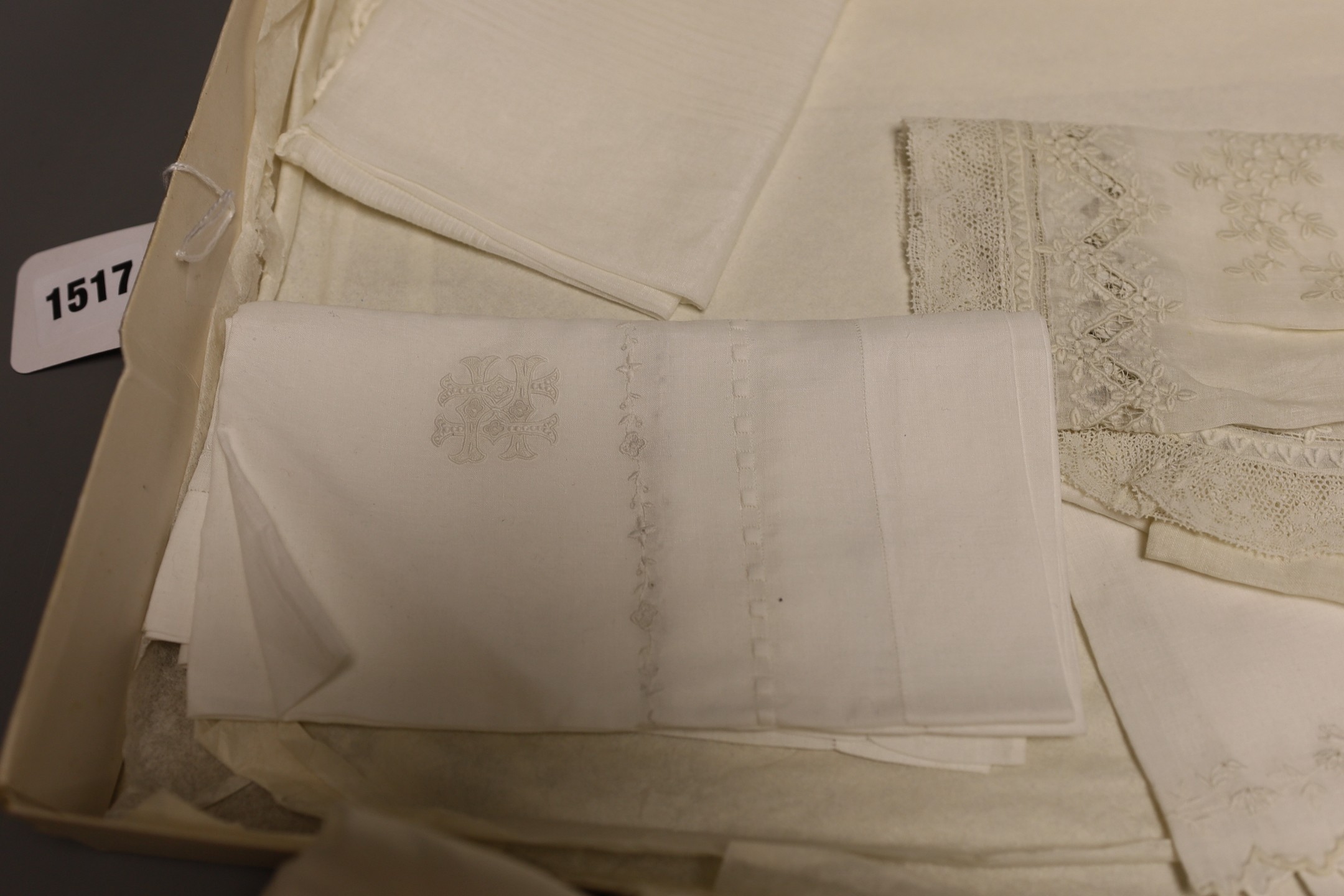 Ten mixed mostly 19th century hand white worked, some lace edged, hankies